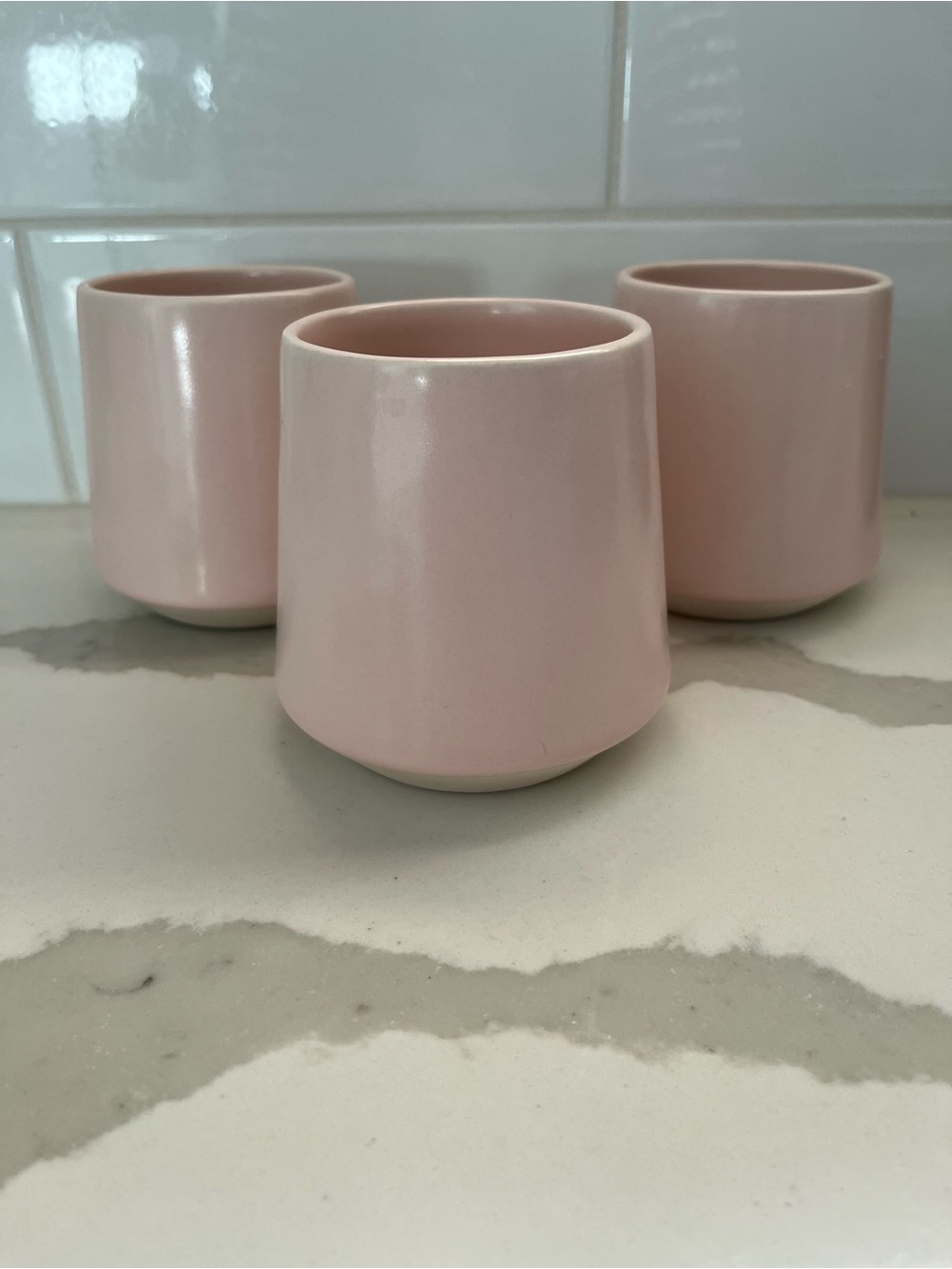 Fable dinnerware ceramic cups x3 blush pink